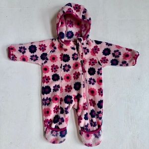 REI Pink Floral Daisy Fleece Bunting Suit